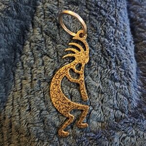Vintage Copper Speckled Kokopelli Keychain